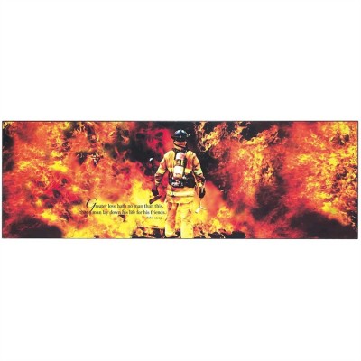 Plaque No Greater Love A Fireman Daily Sacrifice 36 x 12 inch - 603799590112 - PLK3612-1805