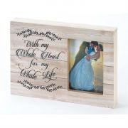 Plaque Photo/Frame MDF 9.5x6.75 Inch With my Whole Heart