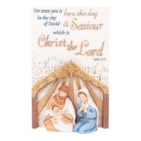 Plaque Resin 6.25" For Unto You is Born Luke 2:11 (Pack of 2)