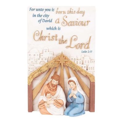 Plaque Resin 6.25" For Unto You is Born Luke 2:11 (Pack of 2) - 603799081740 - CHPLQR-104