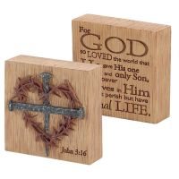 Plaque Resin For God So Loved the World Pack of 3
