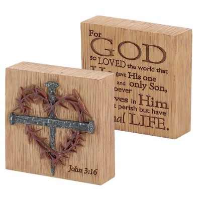 Plaque Resin For God So Loved the World Pack of 3 - 603799575263 - PLQR-2006