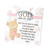 Plaque Resin God Bless This Child, Easel Back (Pack of 2)