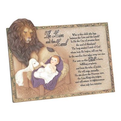 Plaque Resin The Lion and the Lamb 5.5x7.5in. (Pack of 2) - 603799580953 - CHPLQR-102