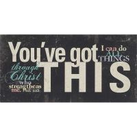 Plaque Tabletop 5x10in Christ Who Strengthens Me 2pk