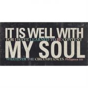 Plaque Tabletop MDF 5x10In It Is Well with My Soul 2pk