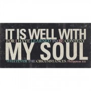 2pk -Plaque Tabletop MDF 5x10In It Is Well with My Soul (Pack of 2)