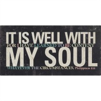 2pk -Plaque Tabletop MDF 5x10In It Is Well with My Soul (Pack of 2)