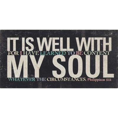 Plaque Tabletop MDF 5x10In It Is Well with My Soul 2pk - 603799565400 - PLQTTW-33