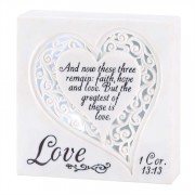 2pk -Plaque Tabletop Resin Faith, Hope, Love (Pack of 2)