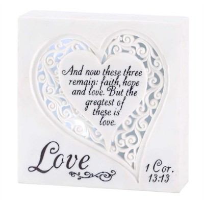 Plaque Tabletop Resin Faith, Hope, Love Pack of 2 - 603799575928 - PLQTTR-7 Plaque Tabletop Resin Faith, Hope, Love Pack of 2 - 603799575928 - PLQTTR-7