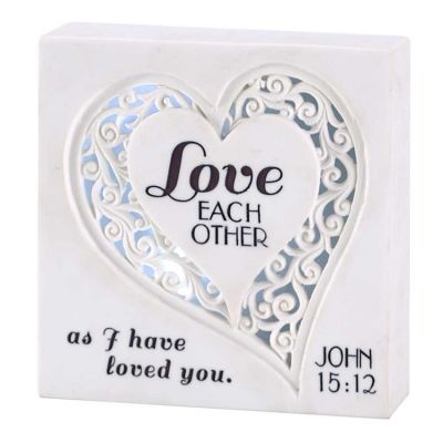 Plaque Tabletop Resin Love Each Other Pack of 2 - 603799575935 - PLQTTR-8
