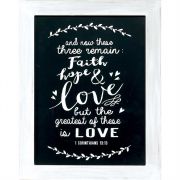Plaque Wall-MDF/Wood Faith,Hope,Love 1 Corinthians 13:13