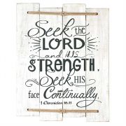 Plaque Wall-wood/twine-Seek the Lord 1 Chronicles 16:11