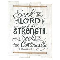Plaque Wall-wood/twine-Seek the Lord 1 Chronicles 16:11