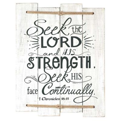 Plaque Wall-wood/twine-Seek the Lord 1 Chronicles 16:11 - 603799208956 - PLKWW-11