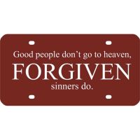 Plastic License Plate Forgiven 12 x 6.25in. (Pack of 6)