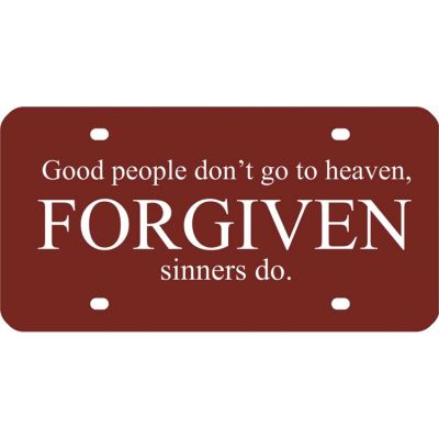 Plastic License Plate Forgiven 12 x 6.25in. (Pack of 6) - 603799439480 - LP-175