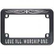 Plastic License Plate Frame Love All Worship One (pack Of 3)