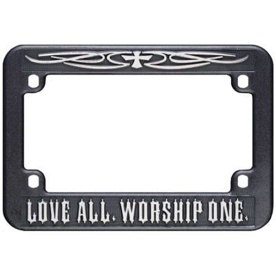 Plastic License Plate Frame Love All Worship One (pack Of 3) - 603799378840 - LF-6006