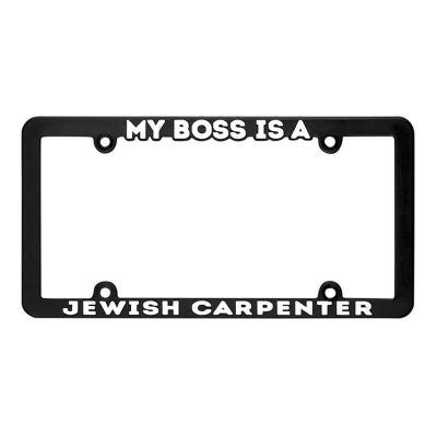 Plastic License Plate Frame My Boss Is A Jewish Carpenter (pack Of 3) - 603799593380 - LF-7094
