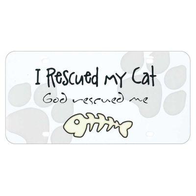 Plastic License Plate I Rescued My Cat (Pack of 6) - 603799555357 - LP-185