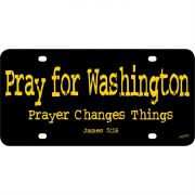 Plastic License Plate, Pray for Washington Jams 5:16 (Pack of 6)