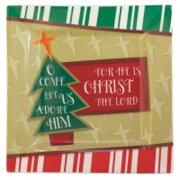 2pk -Plate Ceramic 7" Square Christ the Lord (Pack of 2)