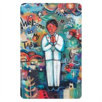 12pk -Catholic Prayer Card Welcome To My Table Boy (Pack of 12)