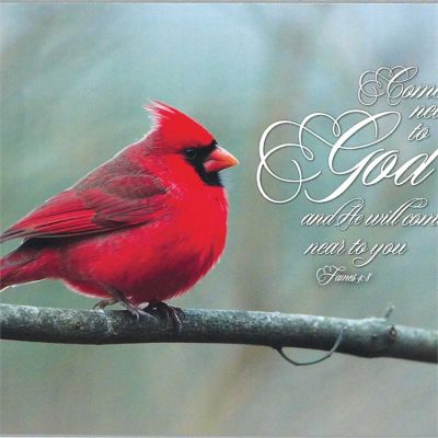 Red Cardinal-Come Near to God, Wall Plaque (Pack of 2) - 603799229098 - PLK108-214