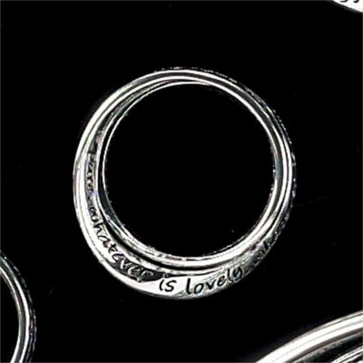 Ring Double Silver Plated Philippians 4:8 Size 10 - 714611163534 - 35-4464