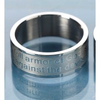2pk -Ring Ephesians 6:11 Stainless Steel (Pack of 2)