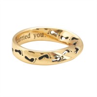 2pk -Ring Gold Plated Wide Mobius Footprints (Pack of 2)