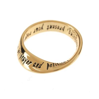 Ring Gold Plated Wide Mobius Philippians 4:6/Size 6 (Pack of 2) - 714611176718 - 35-5733