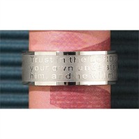2pk -Ring Proverbs 3:5-6 Stainless Steel (Pack of 2)