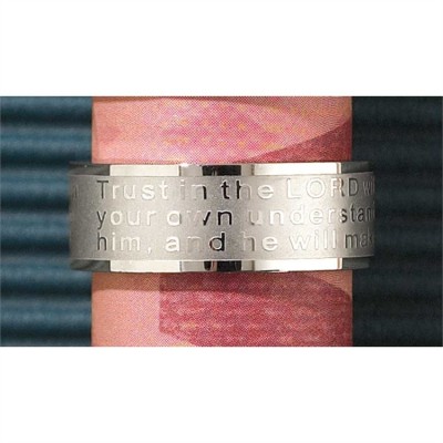 Ring Proverbs 3:5-6 Stainless Steel Size 6 (Pack of 2) - 714611141037 - 32-9072