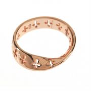 Ring Rose Gold Plated Wide Mobius Cutout Cross 7 (Pack of 2)