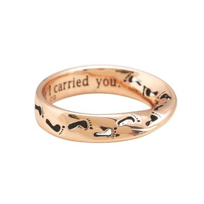 Ring Rose Gold Plated Wide Mobius Footprint Size 7 (Pack of 2) - 714611182634 - 35-5925