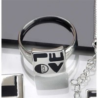 2pk -Ring Silver Plated 13mm Love Letters (Pack of 2) 2pk -Ring Silver Plated 13mm Love Letters (Pack of 2)