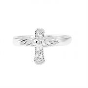 Ring Silver Plated Angel/Heart