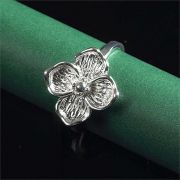 Ring Silver Plated Dogwood Flower