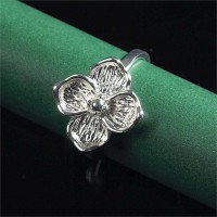 Ring Silver Plated Dogwood Flower Ring Silver Plated Dogwood Flower