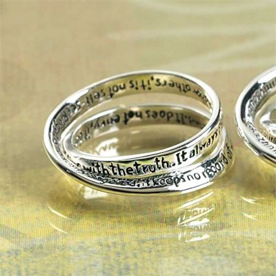 Ring Silver Plated Double Mobius 1 Corinthians 13, Size 6 Pack of 2 - 714611152149 - 35-4305