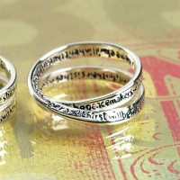 2pk -Ring Silver Plated Double Mobius Matthew 5:3 (Pack of 2)