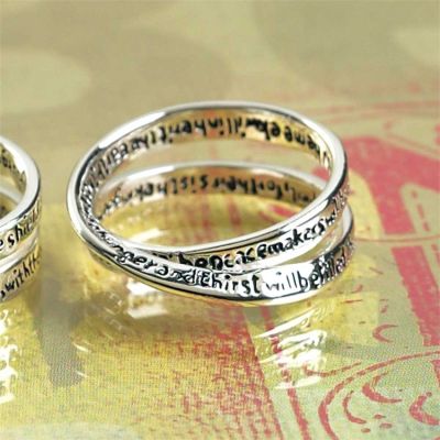 Ring Silver Plated Double Mobius Matthew 5:3 Size 6 Pack of 2 - 714611152217 - 35-4313
