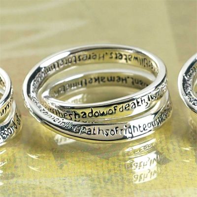 Ring Silver Plated Double Mobius Psalm 23 Size 6 Pack of 2 - 714611152101 - 35-4301