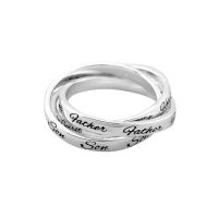 Ring Silver Plated Father/Son/Spirit (Pack of 2)