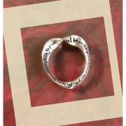 Ring Silver Plated Heart Mobius 1 John 4:7 (Pack of 2)