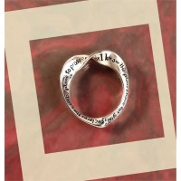 2pk -Ring Silver Plated Heart Mobius 1 John 4:7 (Pack of 2)