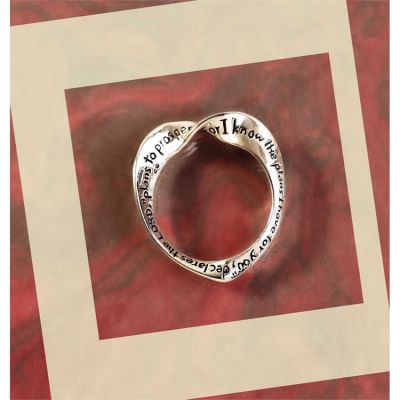 Ring Silver Plated Heart Mobius 1 John 4:7 Size 10 (Pack of 2) - 714611134053 - 32-9026
